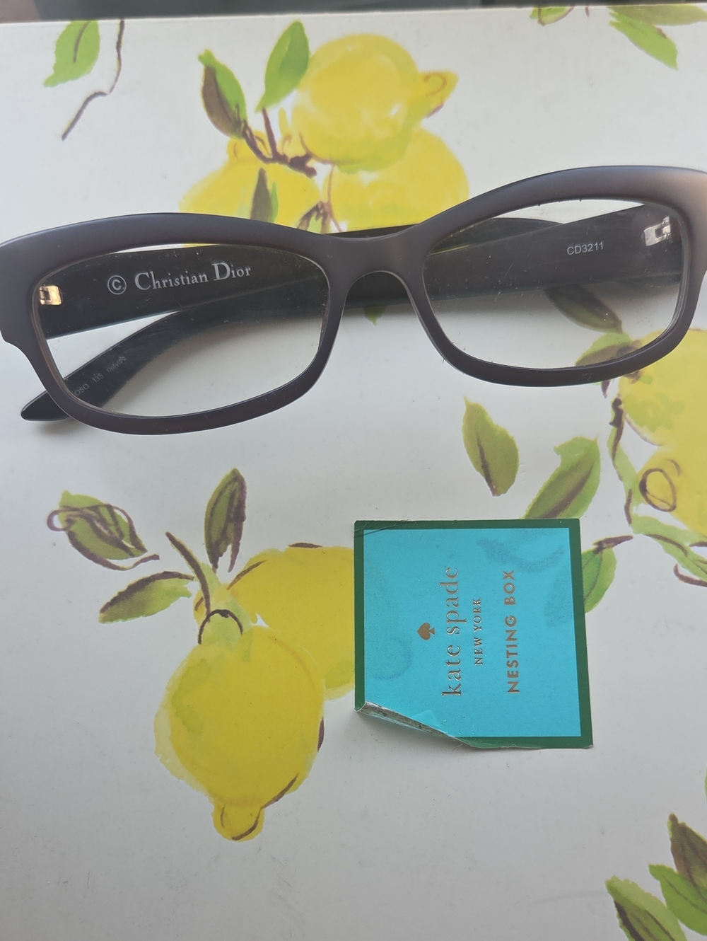 Dior Black Rectangular Women's Eyeglass Frames